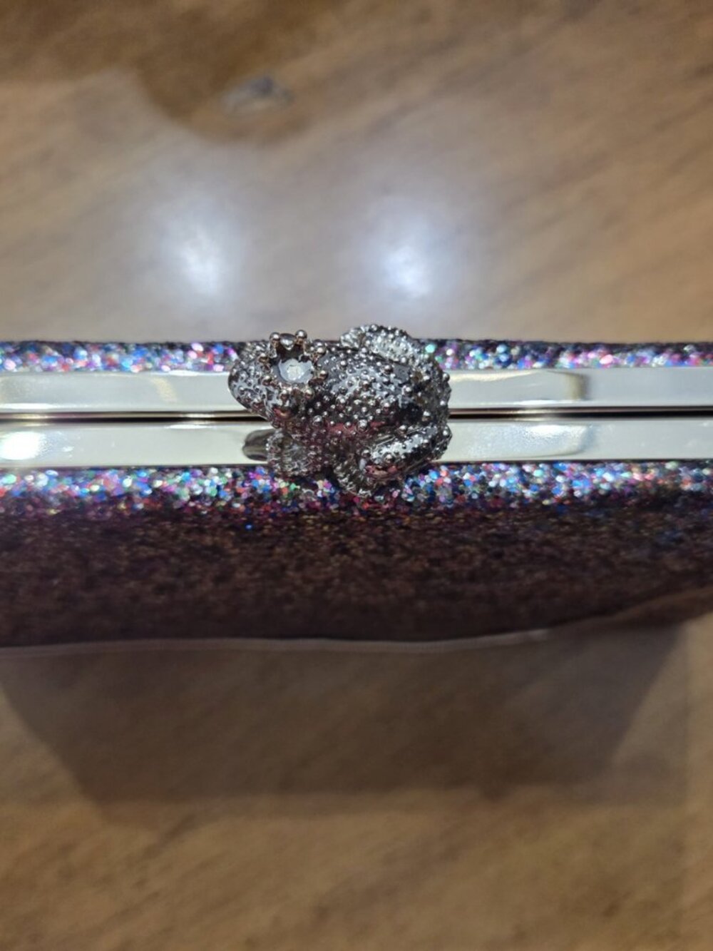 Kate Spade New York I Kissed A Frog Wedding Bell Glitter Clutch Purse Bag - Picture 4 of 11